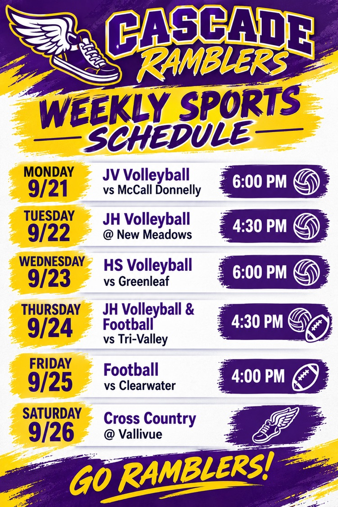 weekly sports schedules
