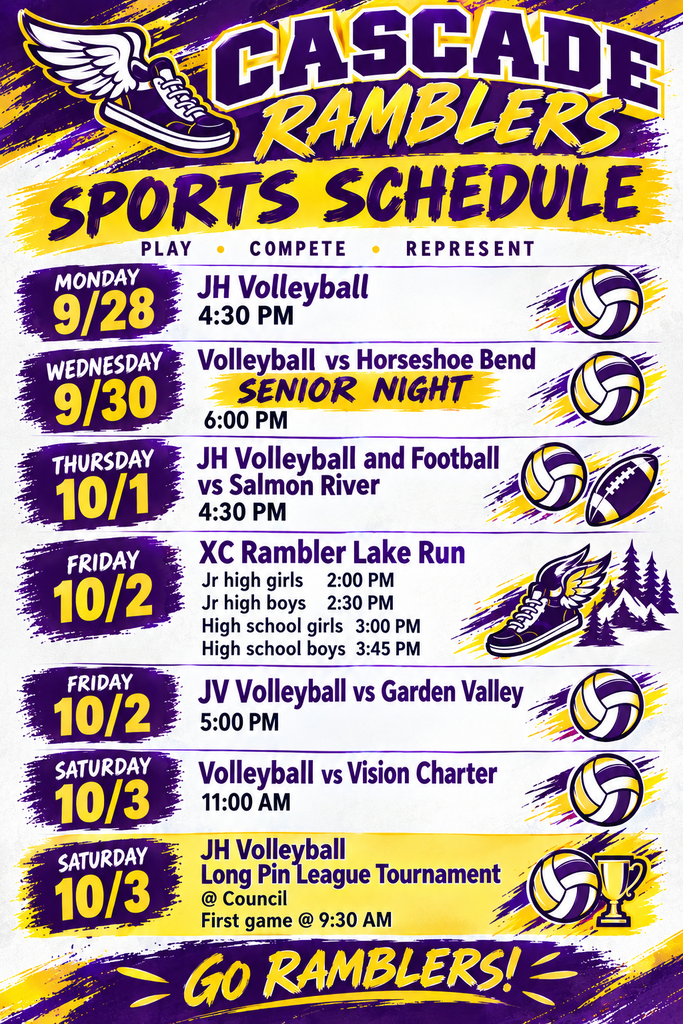 Updated schedule