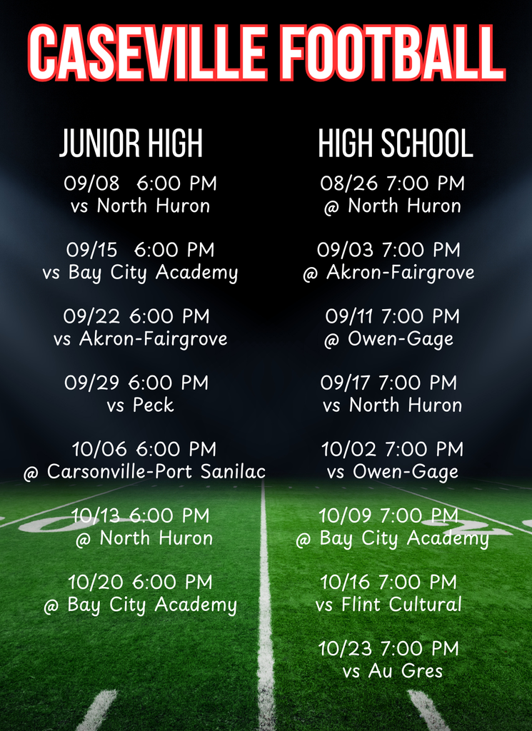 Fall Sport Schedules! 