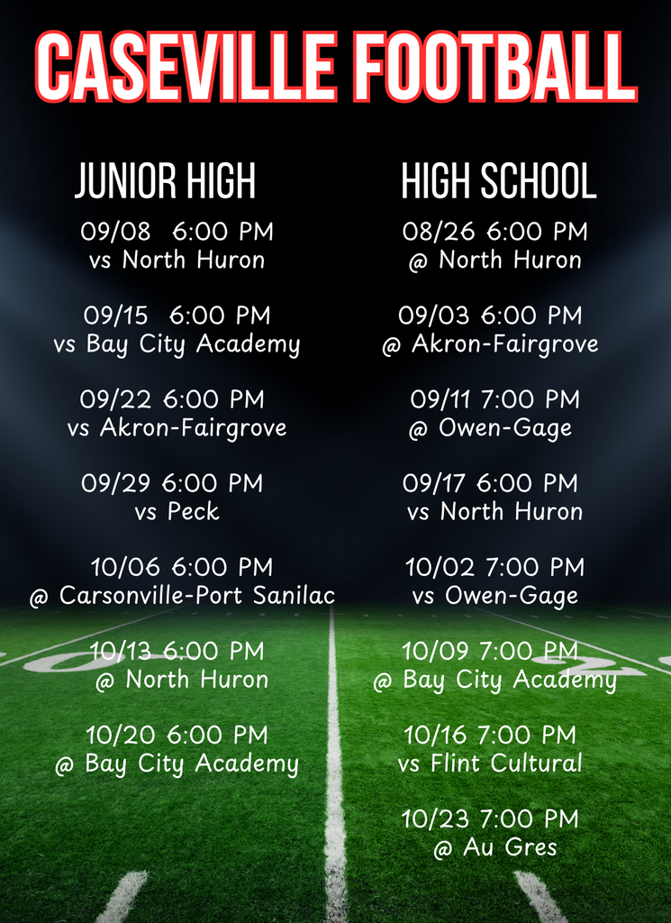 Fall Sport Schedules! 