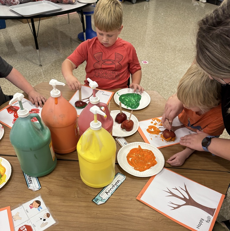 Apple tree painting station