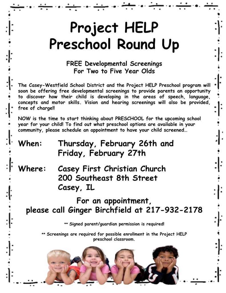 Please call Monroe for an appointment. 217-932-2178