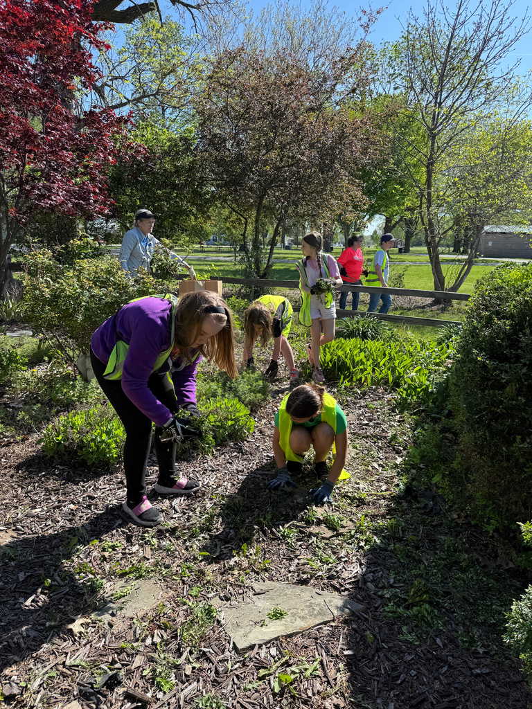 Student gardening