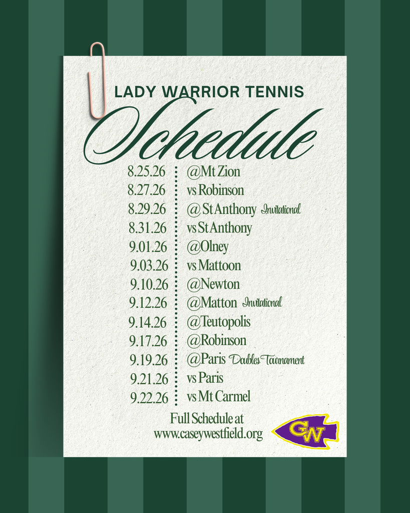 CW Tennis Schedule 26