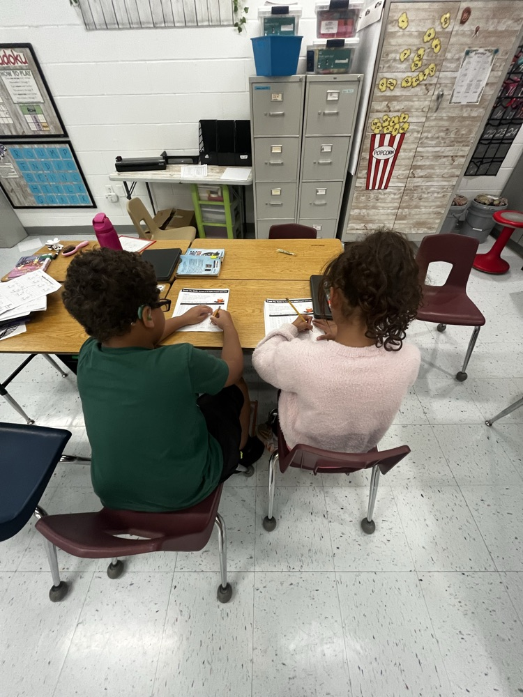 Mrs. Keller's 4th graders practiced their multiplication skills today by solving the mystery of who spilled mom's pumpkin spice latte?