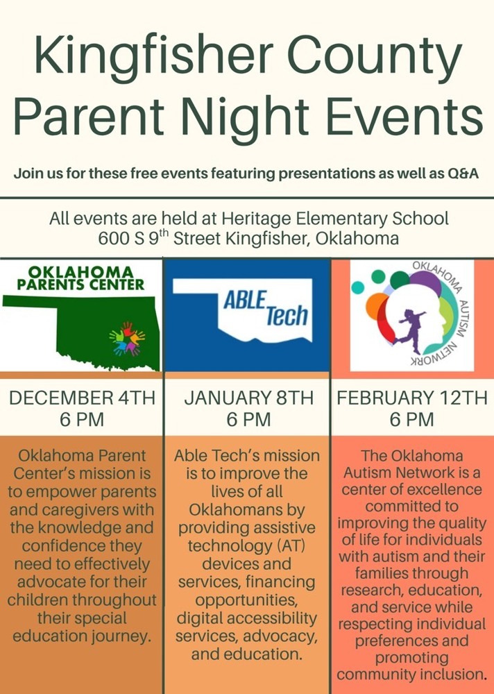 Kingfisher County Parent Night Events