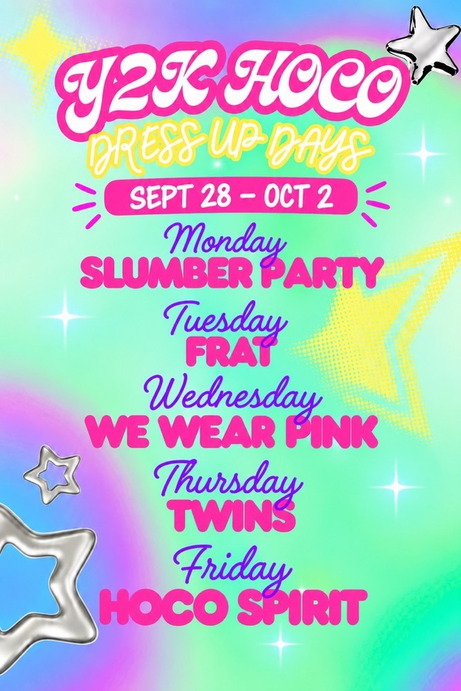 Homecoming Week Dress Up Days Sept. 28th - Oct. 2nd