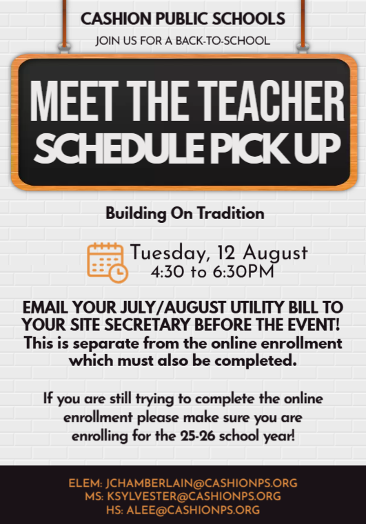Meet the Teacher/Schedule Pick Up! 