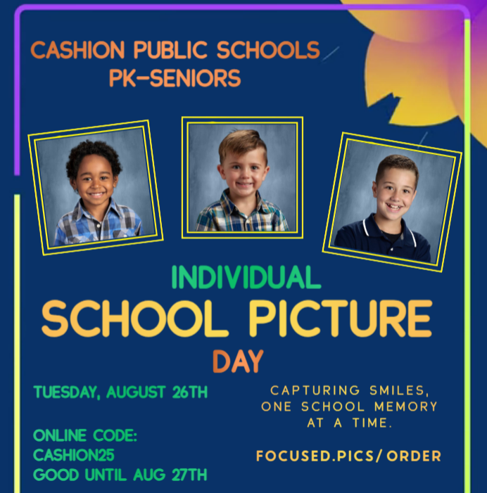 Individual School Picture Day Tuesday, August 26th