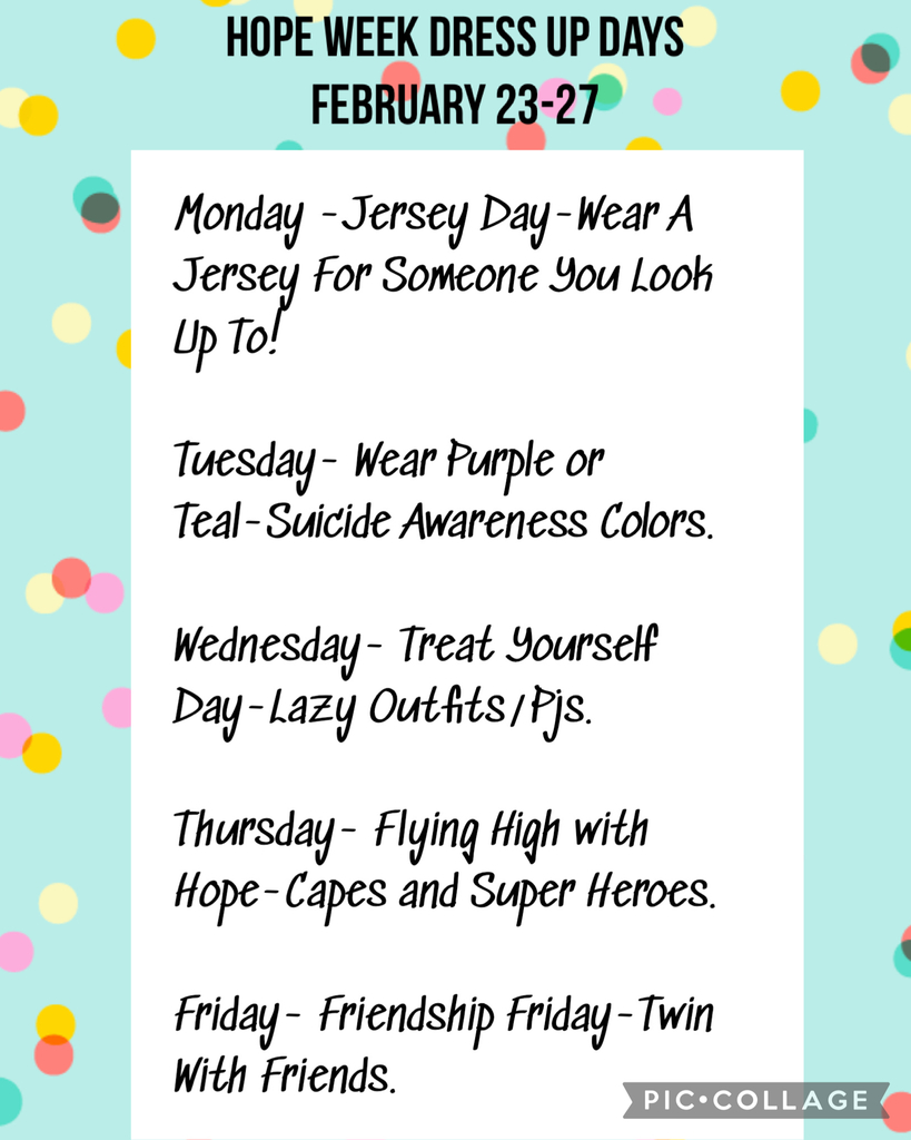 Hope Week Dress Up Days
