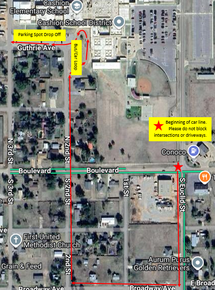 drop off/pick up map