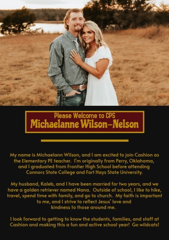 Welcome to the CPS family Mrs. Wilson!