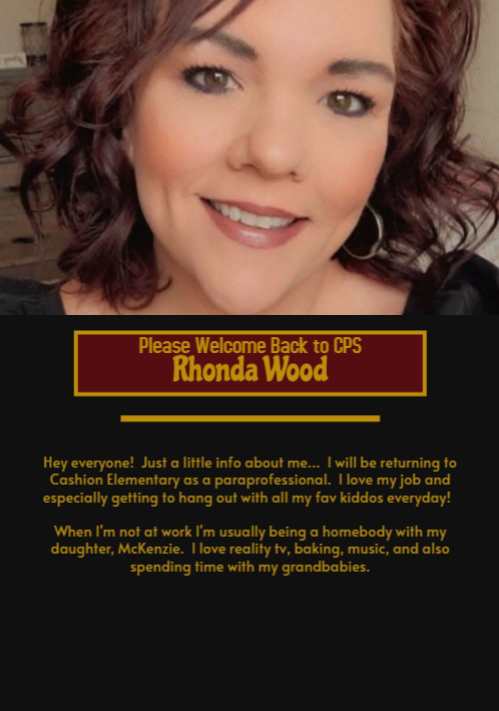 Welcome to the CPS family Mrs. Wood!