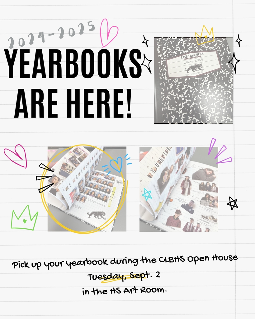 2024-2025 Yearbooks are here! Pick up your yearbook during the CLBHS Open House Tuesday, September 2nd in the High School Art Room.
