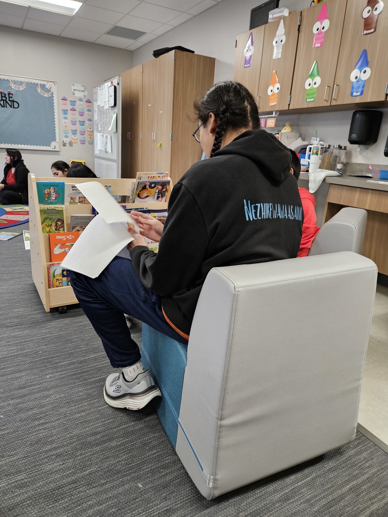 Reading with our Panther friends.