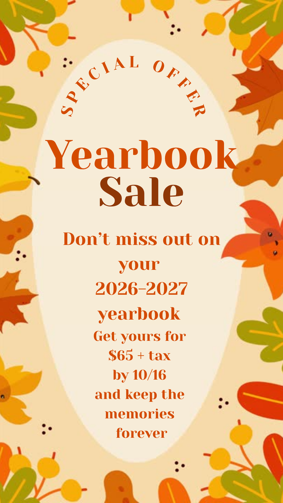 Fall Yearbook sales ad
