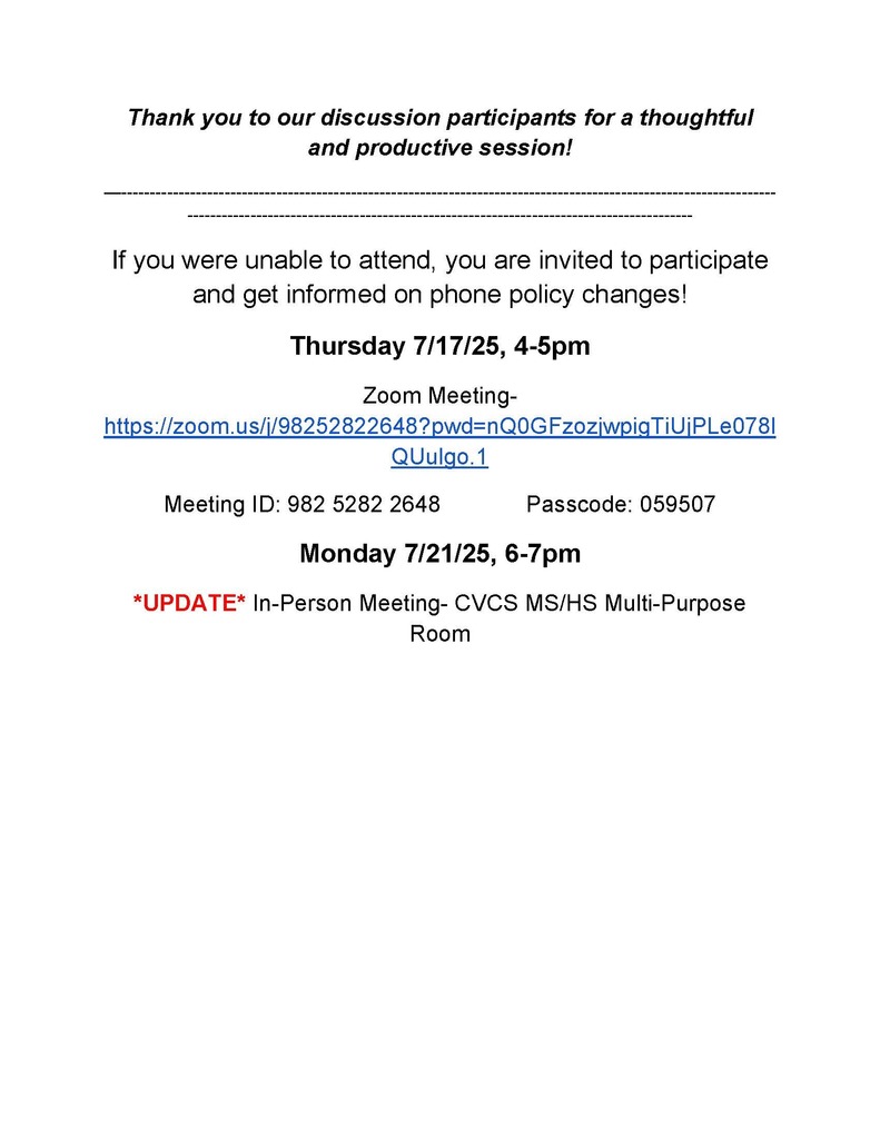 cell phone policy