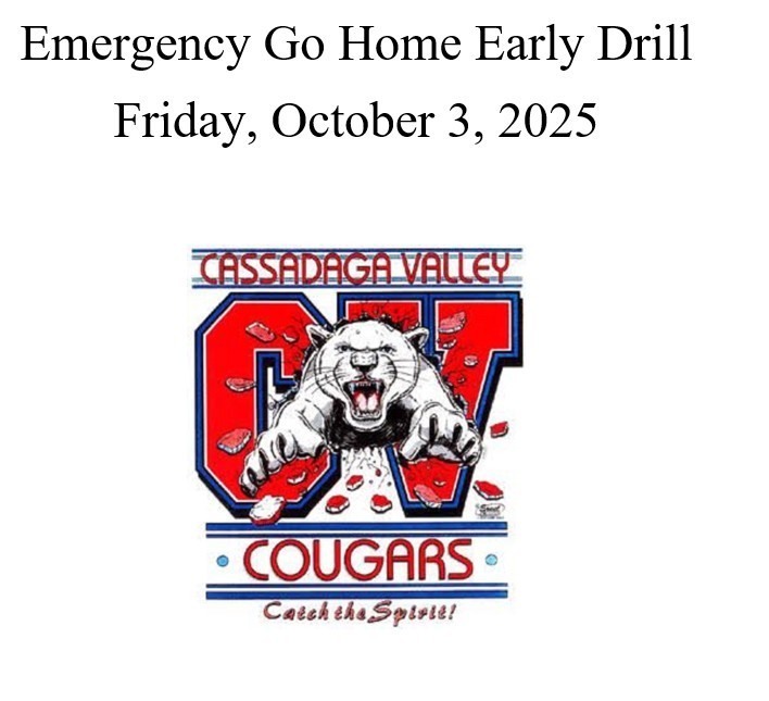 Emergency Go Home Early Drill- Friday, October 3, 2025