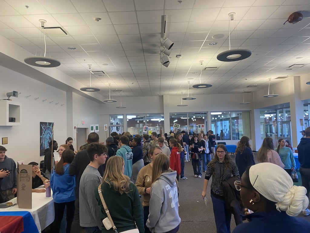 Students participating in the global language fair 