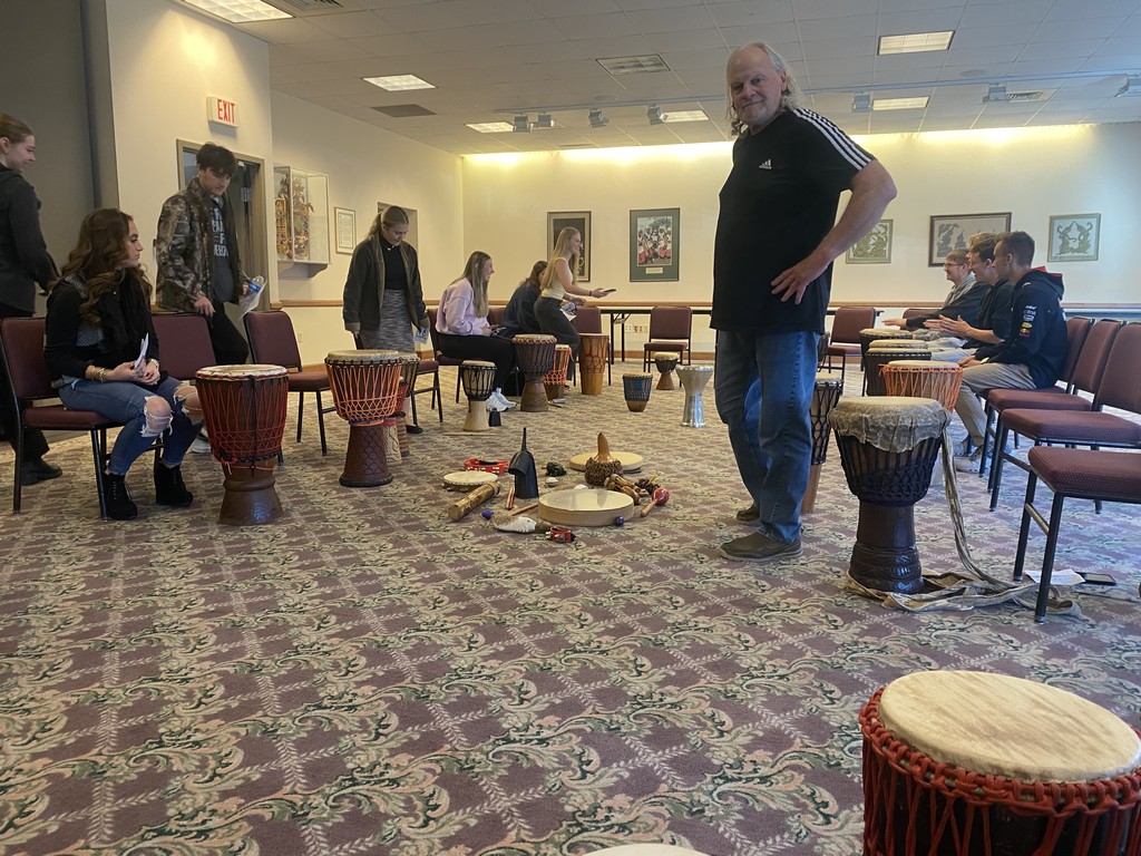 JCC Spanish students learn to play the hand drum 