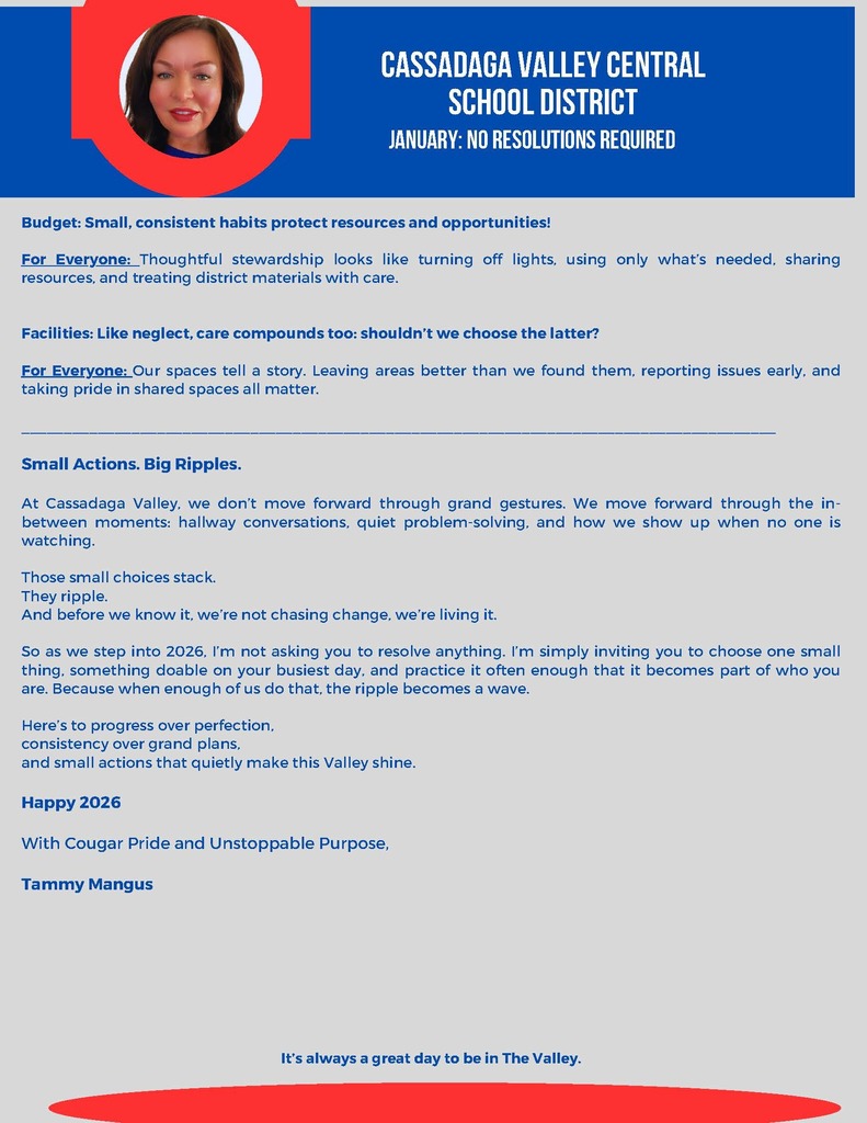 superintendent message