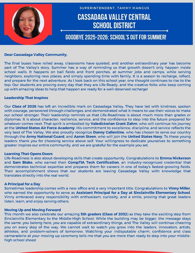 End of School Year Newsletter