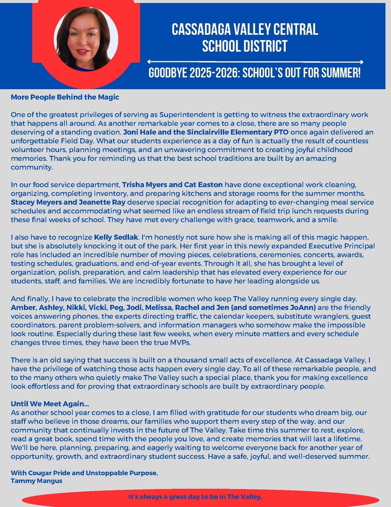 End of School Year Newsletter
