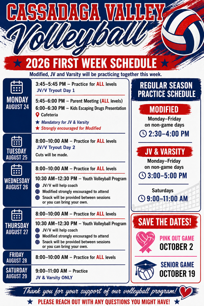 Vball schedule