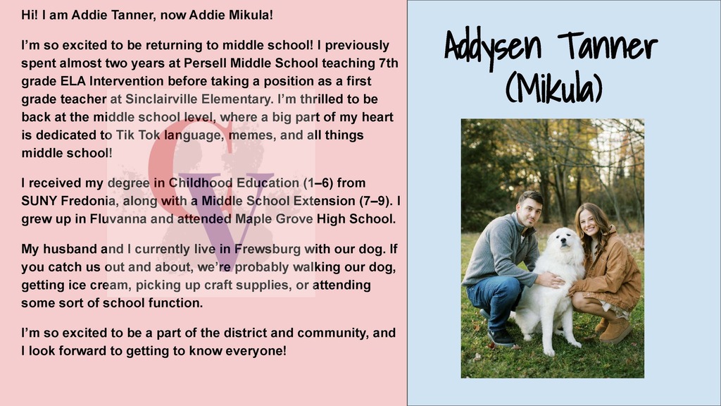 Welcome! Addy Tanner