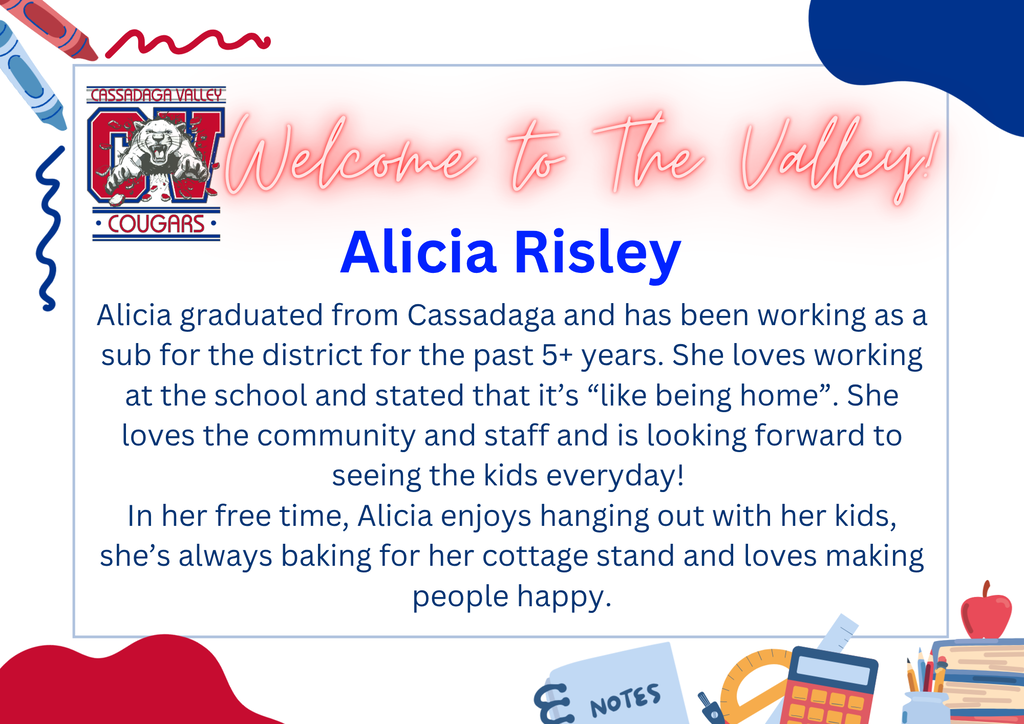 Welcome! Alicia Risley