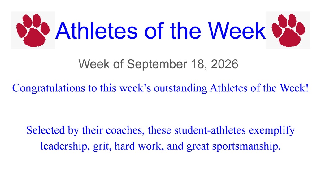 Athletes of the Week