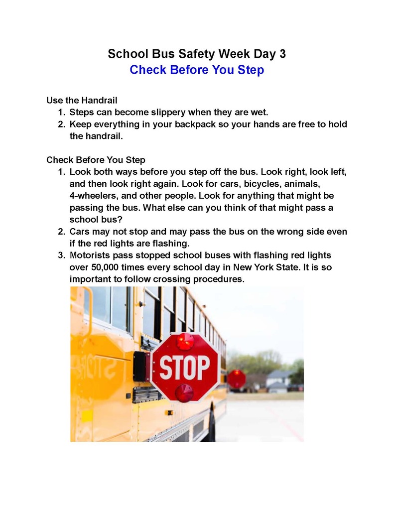 School Bus Safety Week - Day 3