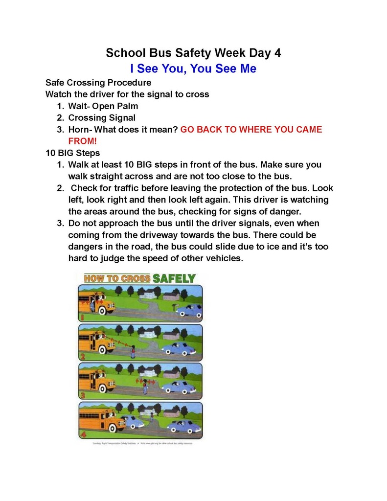 School Bus Safety Week - Day 4