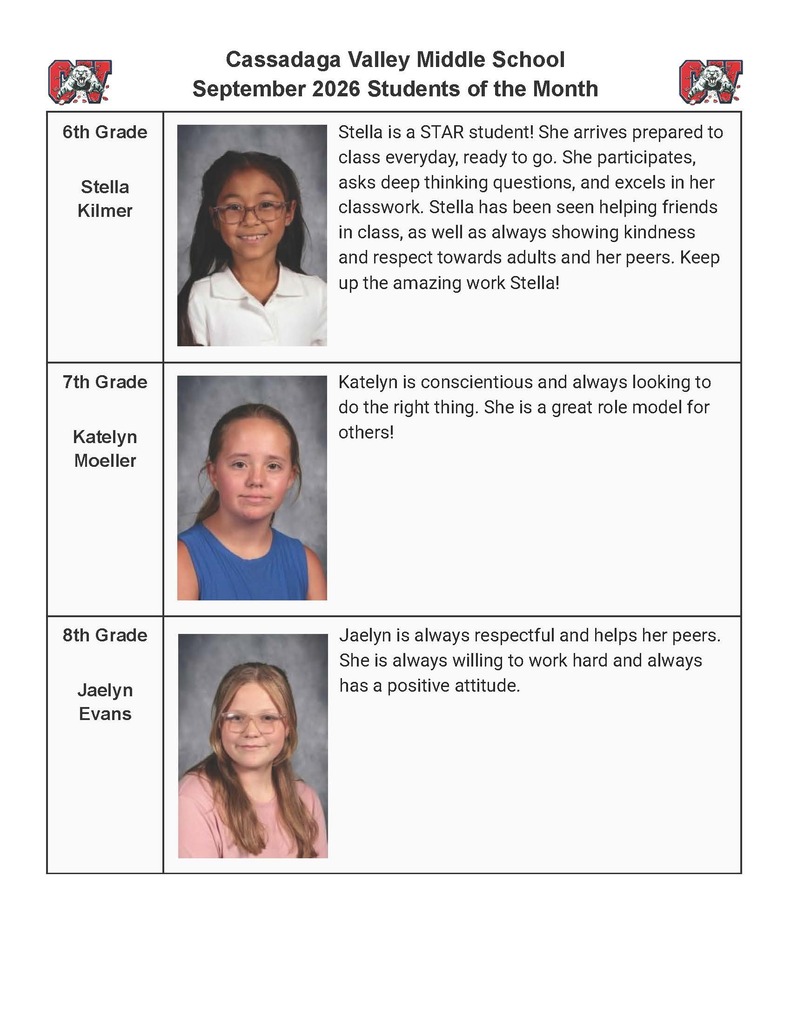 Sept Students of the Month
