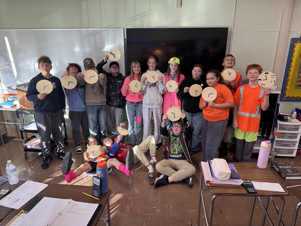 Integer Clocks Unit - students holding clocks