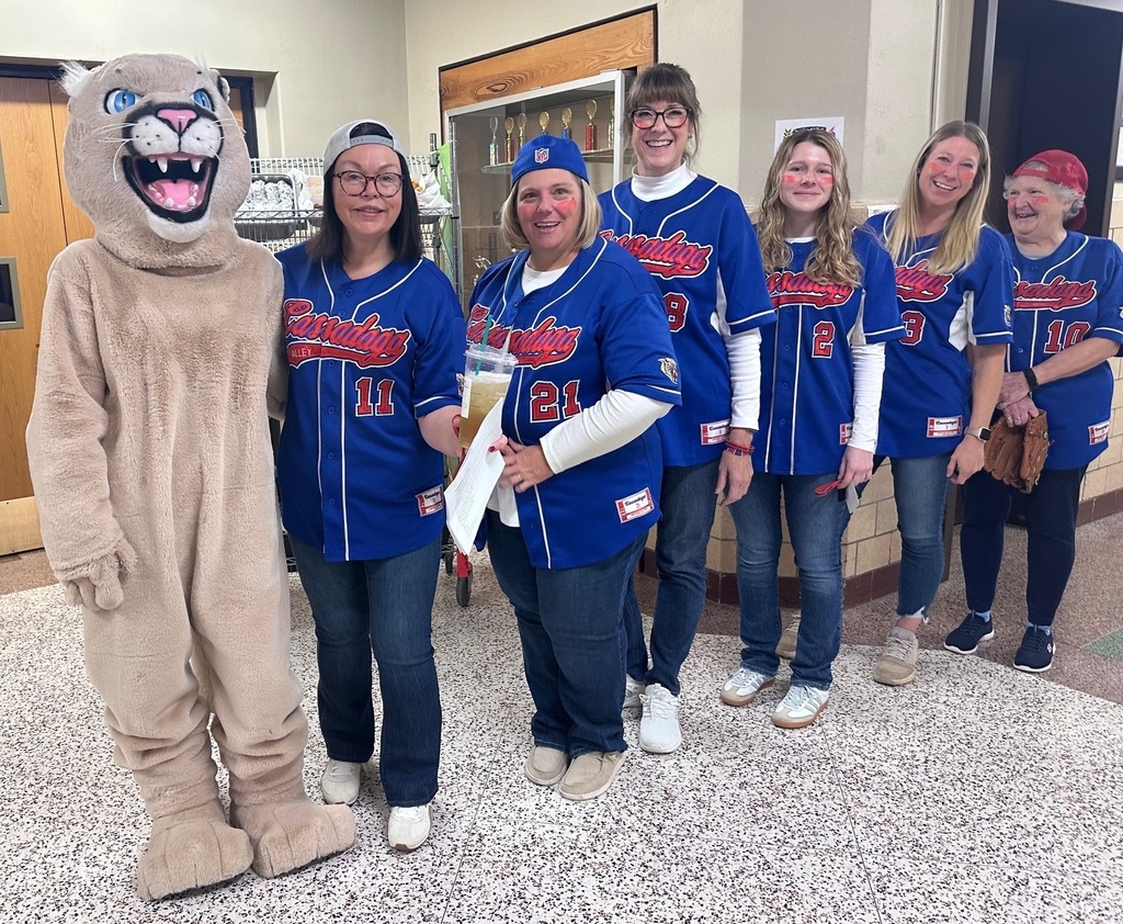 Cougar, Superintendent, and District Office Staff - the good morning crew!