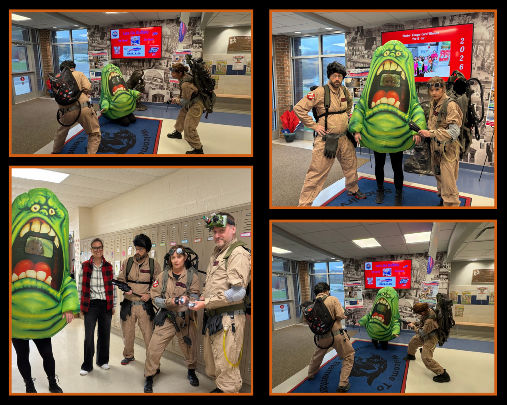 Staff in Halloween costumes 