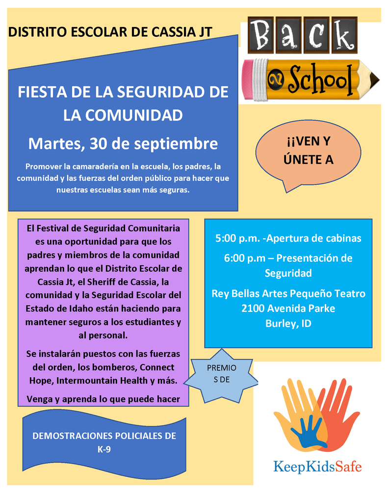 PARENT SAFETY NIGHT FLYER SPANISH
