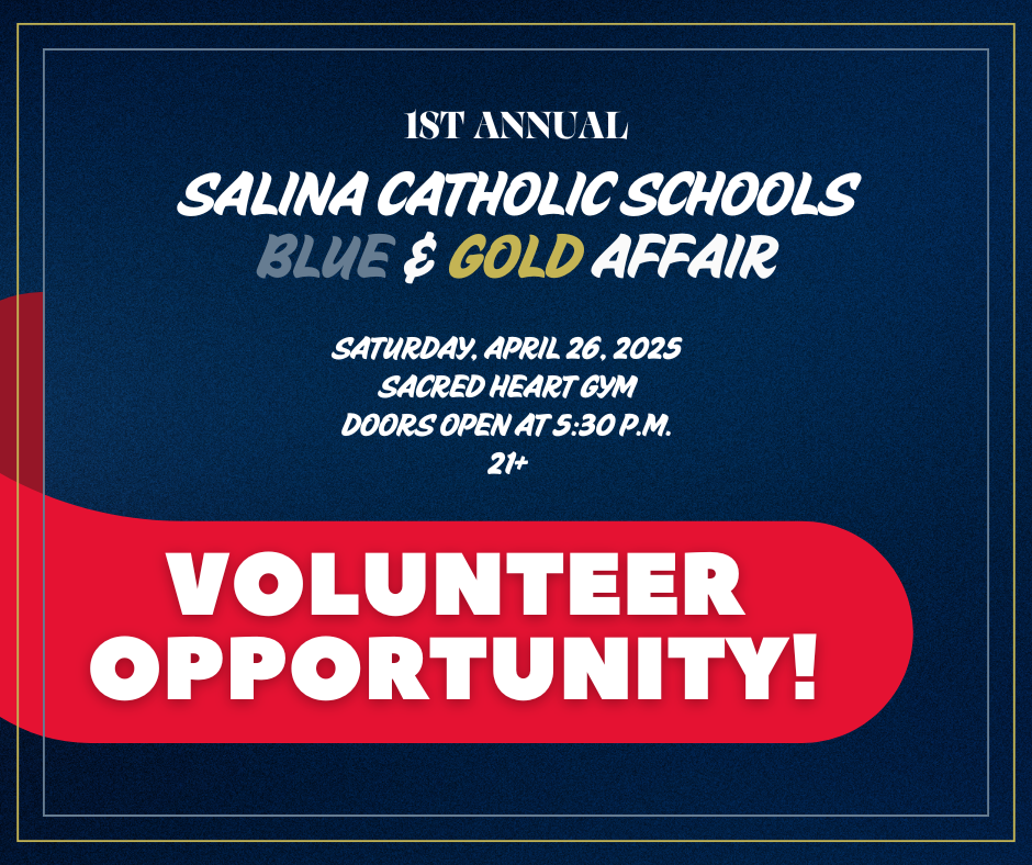 📢 We Need YOU! 🫵 The 1st Annual Salina Catholic Schools Blue & Gold Affair is coming up, and we need an A+ squad of volunteers to help make it unforgettable! Whether you’re attending and want to lend a hand or just want to be part of the fun, we’ve got a spot for you! ✅ Help with setup ✅ Work the auction ✅ Assist with check-in ✅ Keep the night running smoothly ✨ Grab your friends, sign up, and let’s make this night one to remember! 💙💛 Check it out here: https://bit.ly/41IUG97