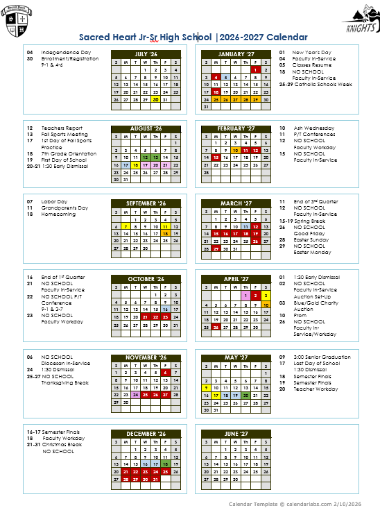 2026/2027 Calendar