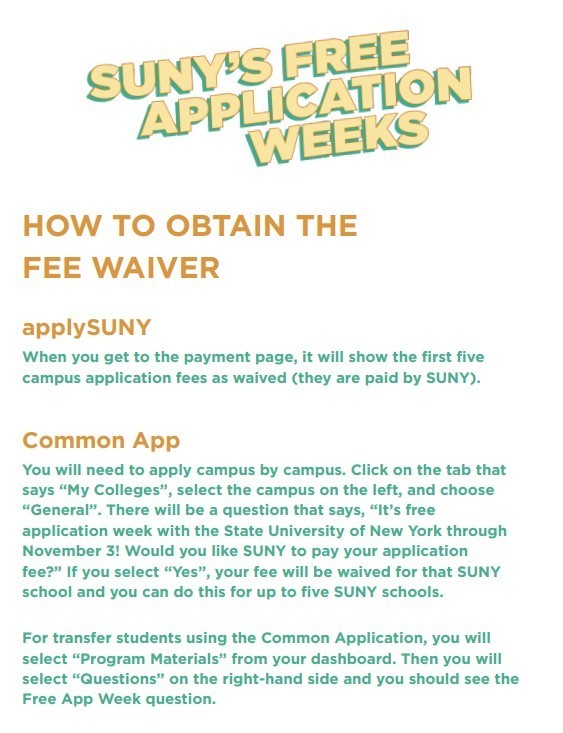 Fee waiver instructions! 