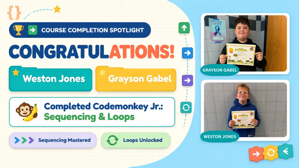 congratulations to weston jones and grayson gabel