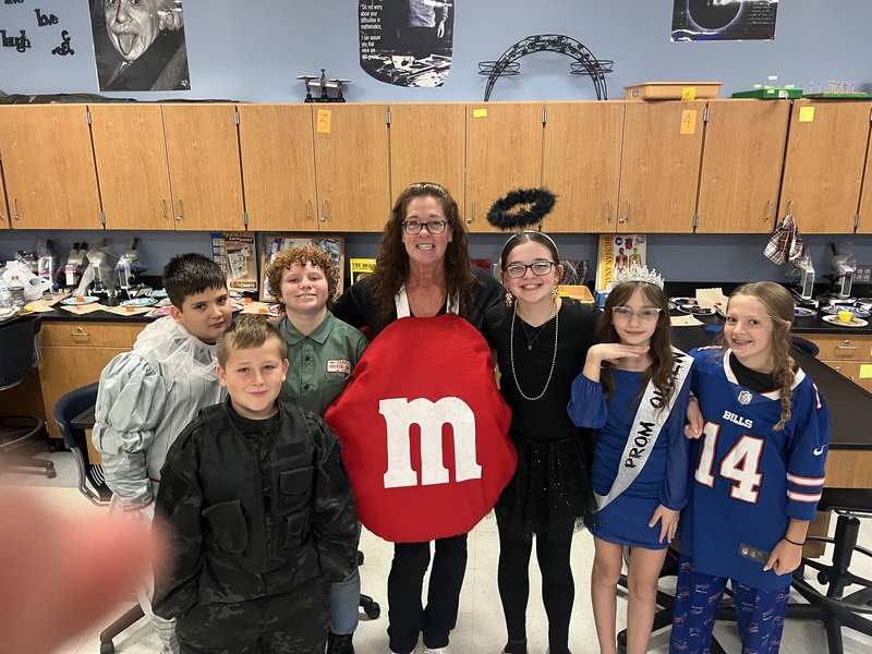 Students dressed in costumes.