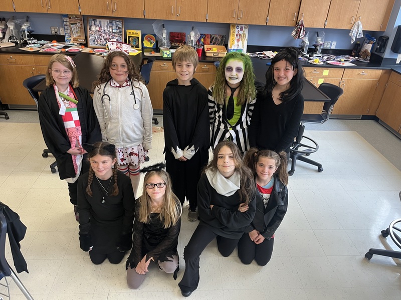 Students dressed in costumes.