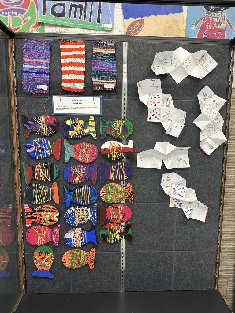 Art Fundamentals Weaving; 2nd grade Woven Fish; 5th grade Accordion Books