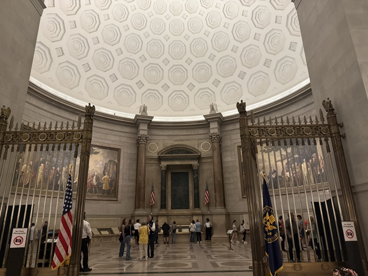 The rotunda at the Archives housing our Founding Documents.