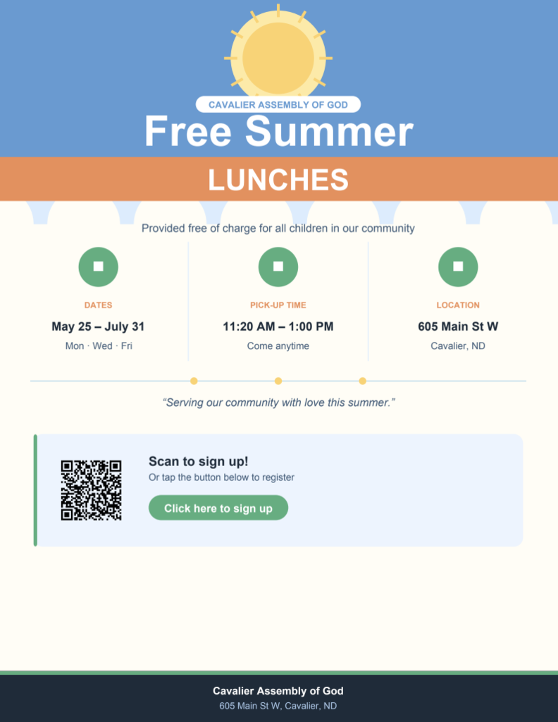 Free Summer Lunch Poster
