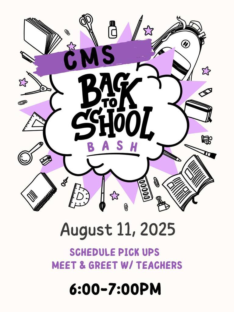 CMS Back to School Bash 2025 Flyer