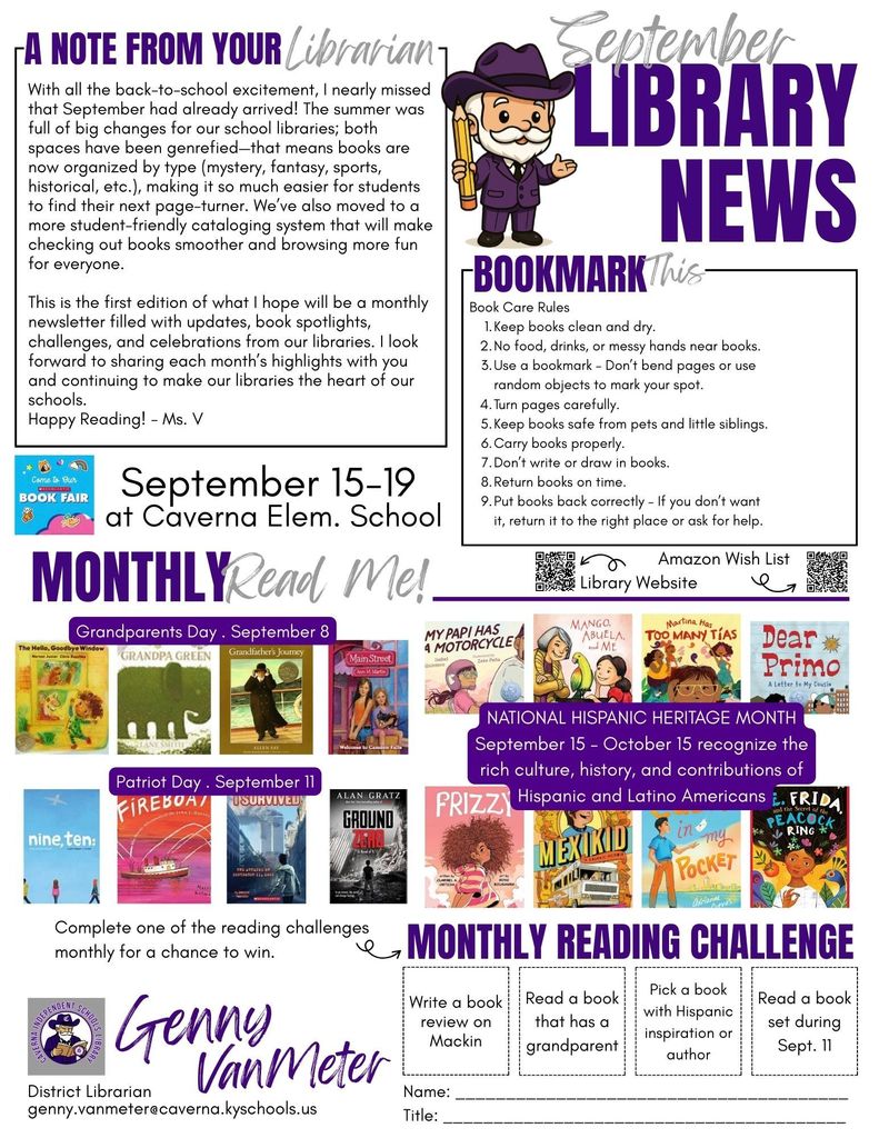 📚💜 Hey Colonels—Check out September Library News! 💜📚