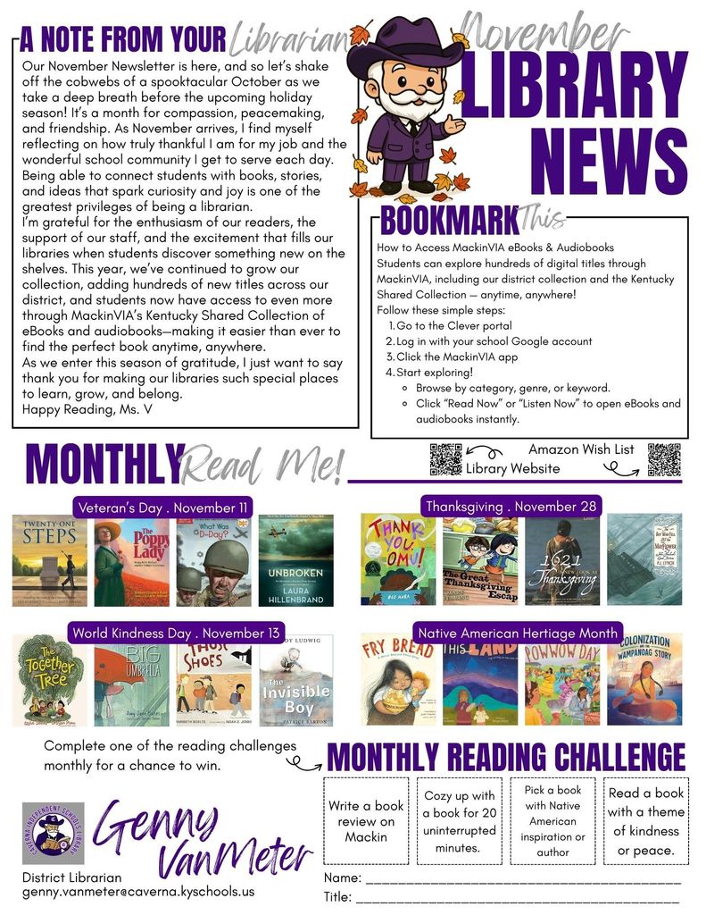 📚🍁 November Library News! 🍁📚 